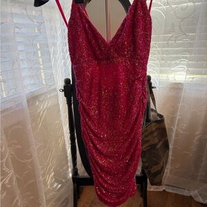 Elegant Pink Sequin Dress